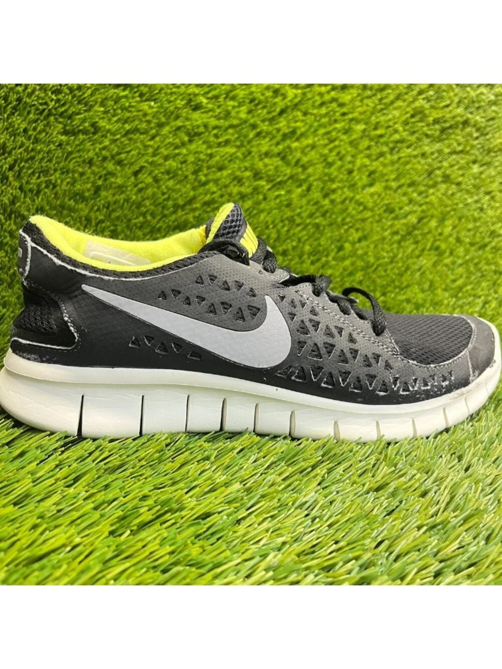 Nike Free Run+ Mens Size 8 Black Gray Athletic Running Walking Shoes Sneakers
